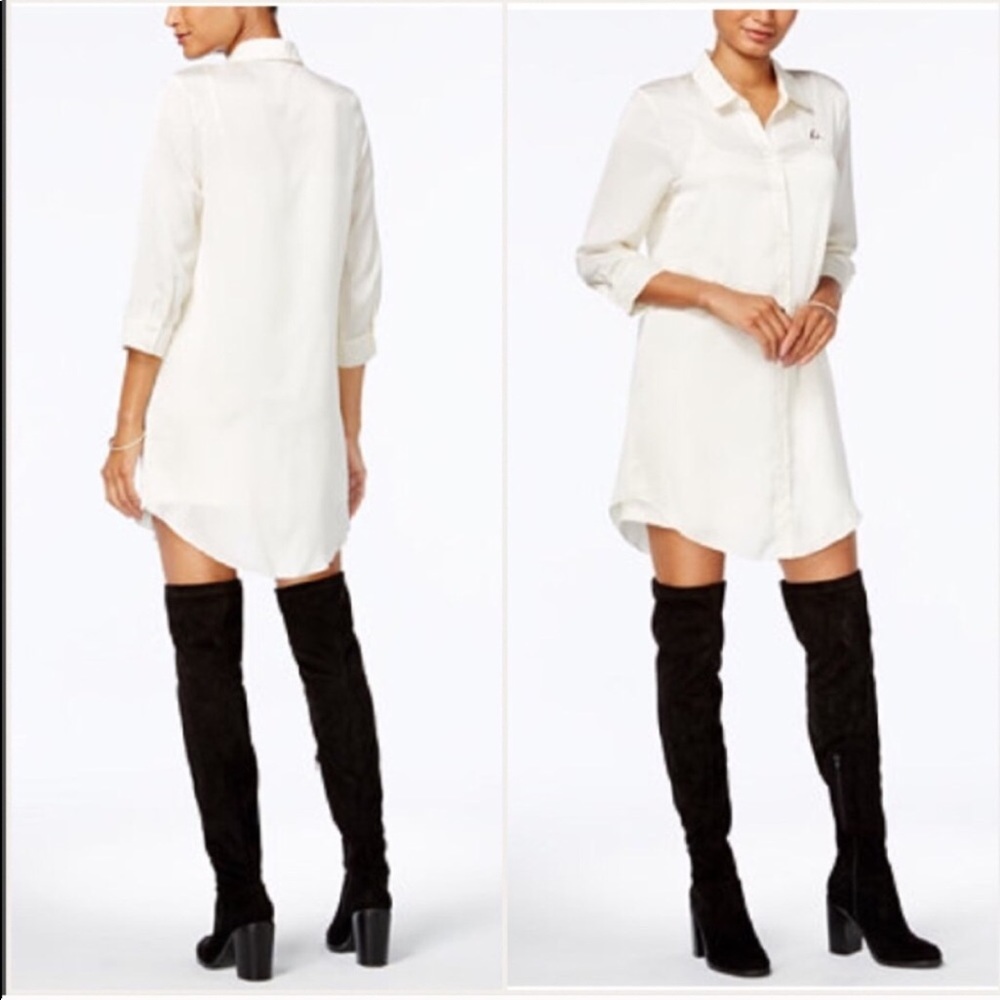 Kensie Creamy off White NWT Shirt Dress Two Pieces - Picture 1 of 8